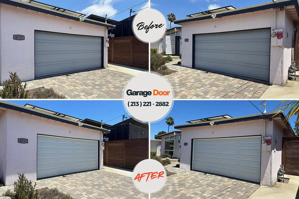 Before and after: garage door repair Frankfort Square, IL
